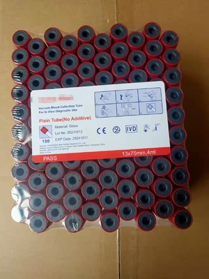 CE approvato Top rosso senza additivi tubo semplice tubo di prelievo di campioni di sangue a vuoto secondo il Vacuum