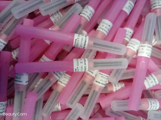 sterilizzazione del gas di EO del campione di Pen Type Blood Collection Needle di rosa 18G multi