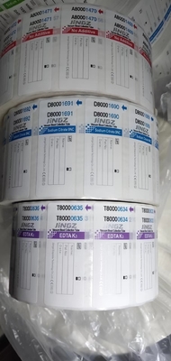 Imballaggio in rotoli Etichetta medica secondo il colore del tubo per un'identificazione semplificata