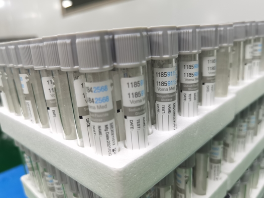 Vetro di tubo dello zucchero della metropolitana della raccolta del sangue del fluoruro di Grey Cap Vacuum Glucose Tube o ANIMALE DOMESTICO