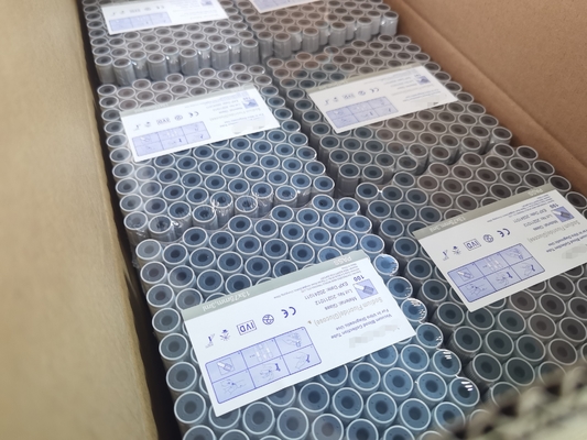 Vetro di tubo dello zucchero della metropolitana della raccolta del sangue del fluoruro di Grey Cap Vacuum Glucose Tube o ANIMALE DOMESTICO