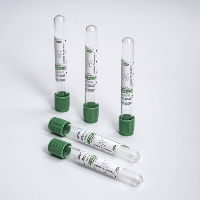 Provetta verde di vuoto della metropolitana della raccolta del campione di sangue dell'eparina del litio 2-10ml