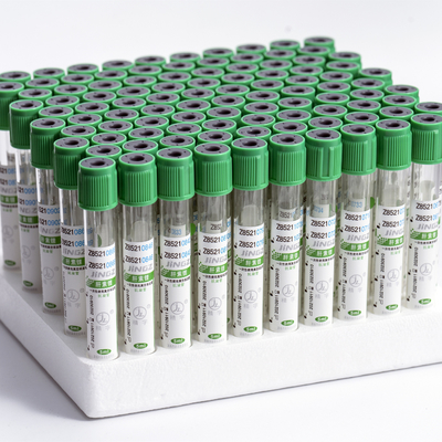 Tubo di raccolta di sangue per uso medico Pet / Glass Green Heparin Test Tube