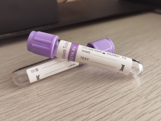 Etichetta porpora spruzzata dell'OEM della bottiglia dell'analisi del sangue di vetro di K3edta Vacuum 2ml