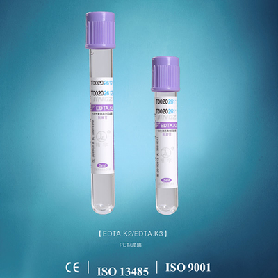 Metropolitana di vetro Vacuum porpora 16*100mm degli ED K2 dell'ANIMALE DOMESTICO per gli esami ematologici