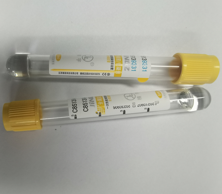 La metropolitana 6ml del separatore del siero della cima dell'oro dell'ANIMALE DOMESTICO si coagula attivatore Vacuum 13*100mm