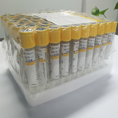Metropolitana gialla 13*100mm dell'attivatore del grumo del gel di vuoto 6ml del cappuccio monouso