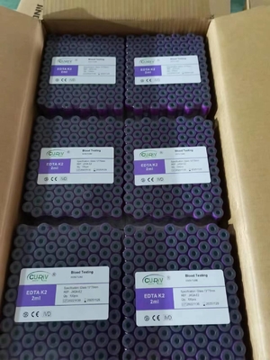 Vetro di metropolitana degli ED della raccolta K3 K2 del sangue di vuoto del cappuccio della lavanda 0.5-10ml di plastica
