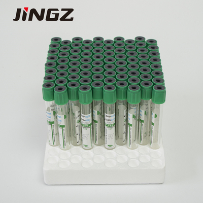 Tubo di raccolta di sangue per uso medico Pet / Glass Green Heparin Test Tube