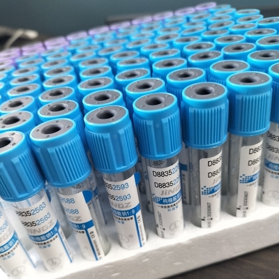 Tubo di raccolta del sangue di citrato di sodio blu chiaro con vetro - 13 x 75 mm