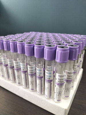 Tubo EDTA in vetro K2 per 1ml-10ml Capacità con etichetta di tubo viola colore in vetro