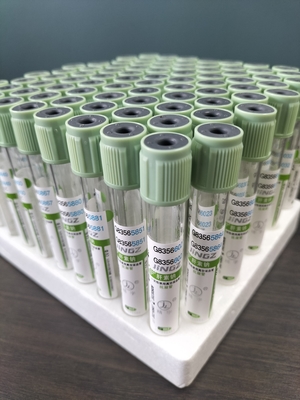 Tubo per la raccolta di sangue medico 2 ml-10 ml Tubo di analisi del sangue a tappo verde chiaro con tappo di pressione