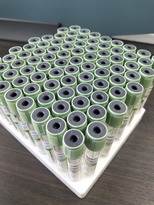 Tubo per la raccolta di sangue medico 2 ml-10 ml Tubo di analisi del sangue a tappo verde chiaro con tappo di pressione