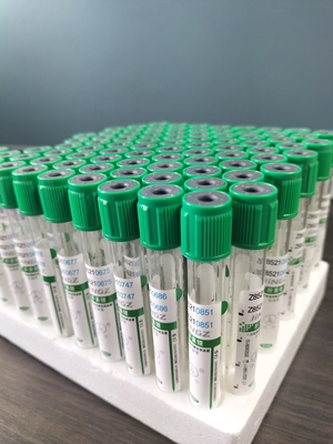 Cappuccio verde tubo di eparina sodica da 2 ml a 10 ml per la raccolta medica di sangue
