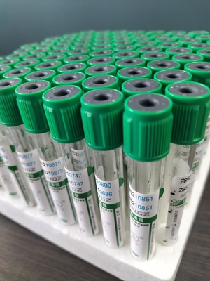 Cappuccio verde tubo di eparina sodica da 2 ml a 10 ml per la raccolta medica di sangue
