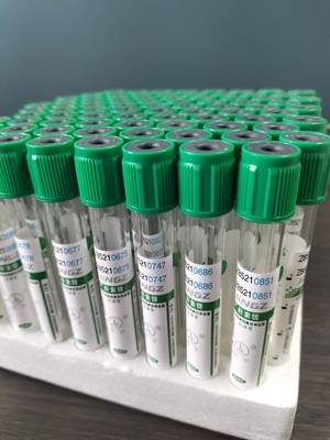 Cappuccio verde tubo di eparina sodica da 2 ml a 10 ml per la raccolta medica di sangue