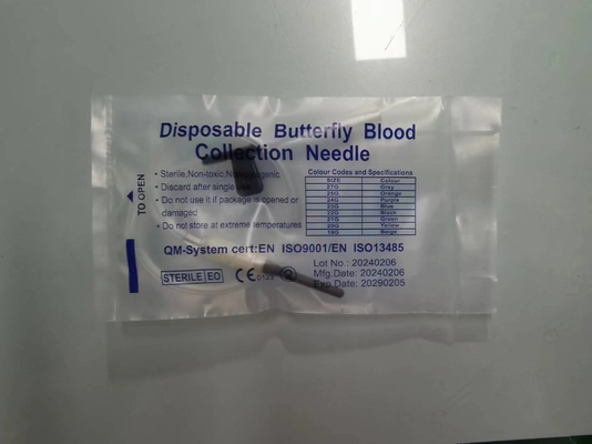 Aglio per raccolta di sangue per farfalla a ali singoli Aglio per raccolta di sangue 21G 22G 23G 24G 25G Con segno Ce