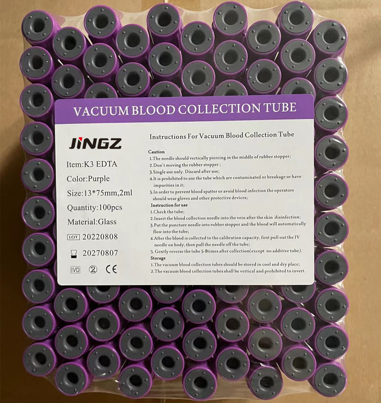 Vetro di metropolitana degli ED della raccolta K3 K2 del sangue di vuoto del cappuccio della lavanda 0.5-10ml di plastica