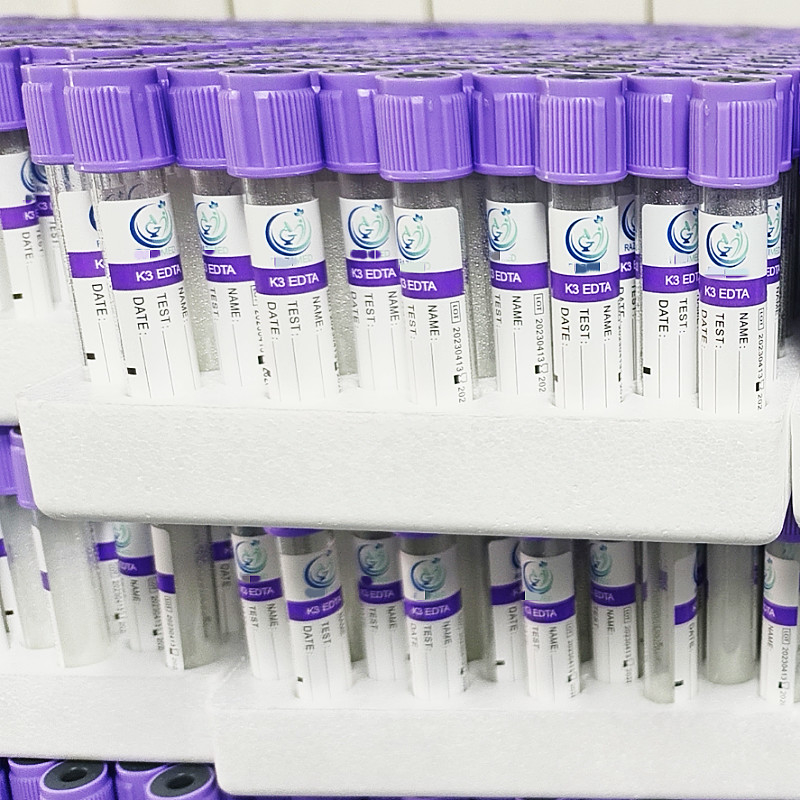 Provetta di plastica porpora degli ED 3.2mg/ml della metropolitana K3 della raccolta del sangue degli ED di vuoto del cappuccio