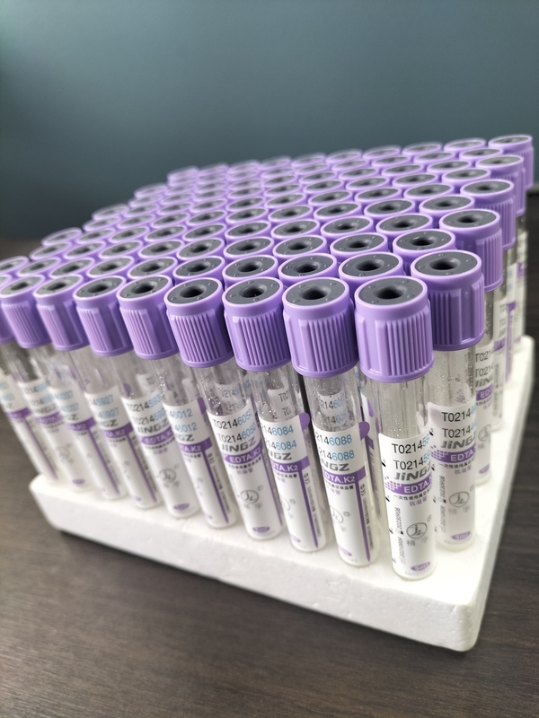 Tubo EDTA in vetro K2 per 1ml-10ml Capacità con etichetta di tubo viola colore in vetro